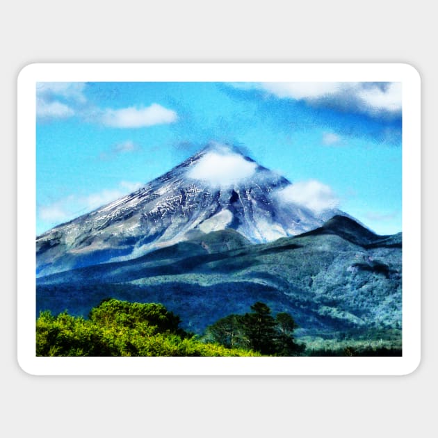 Mount Taranaki Sticker by PictureNZ